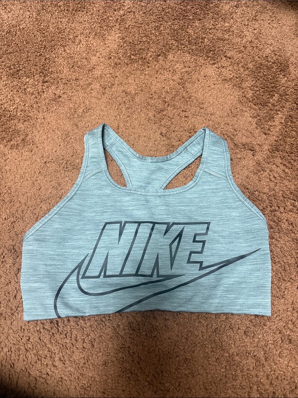 Nike Heather Grey Sports Bra with Black Logo